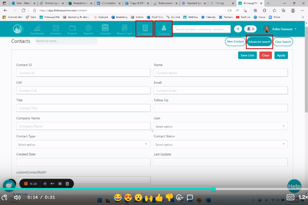 Advanced Search - Companies & Contacts