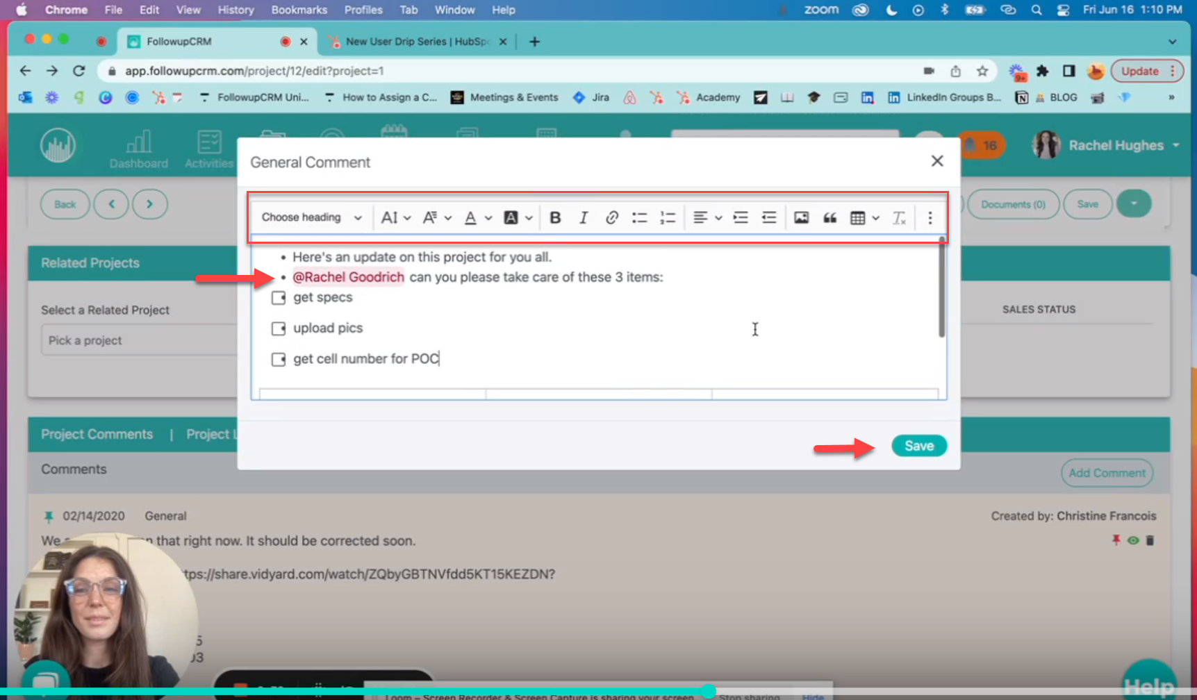 How to Leave Comments or Notes on a Project