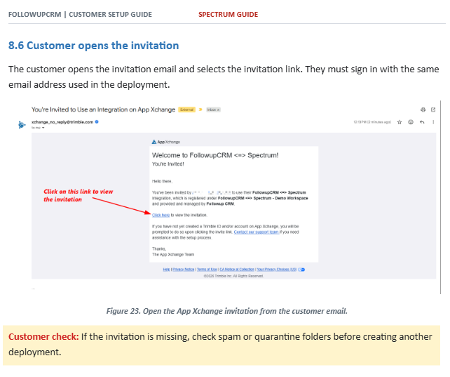 Invitation email