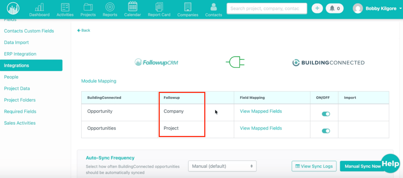 How to Configure BuildingConnected Field Mapping