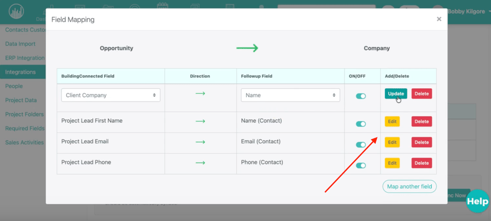 How to Configure BuildingConnected Field Mapping