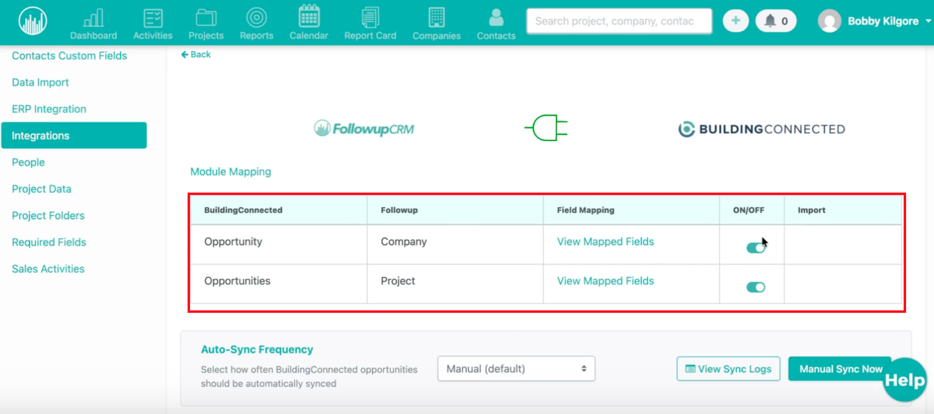 How to Configure BuildingConnected Field Mapping
