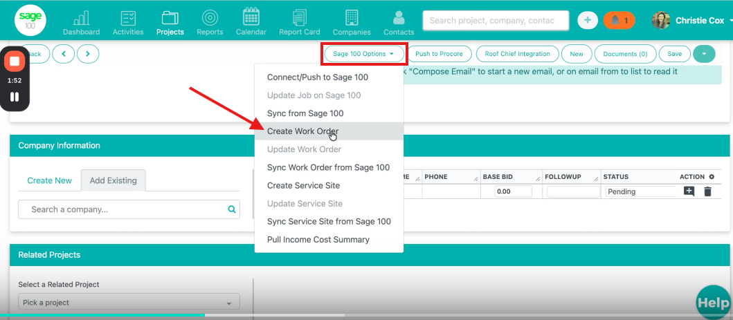 How to Create, Update, and Sync Work Orders from Sage 100 Contractor