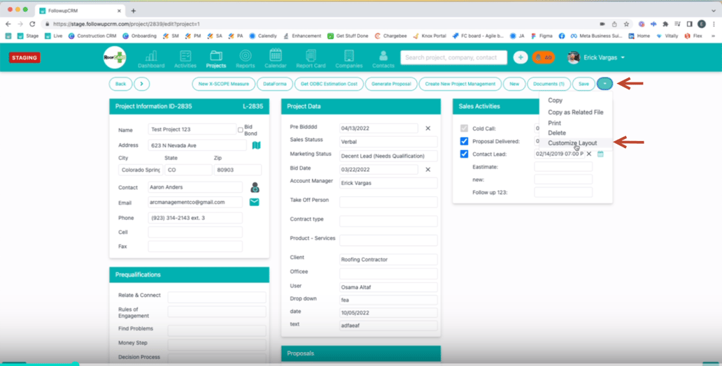 How to Customize a Project Layout Page